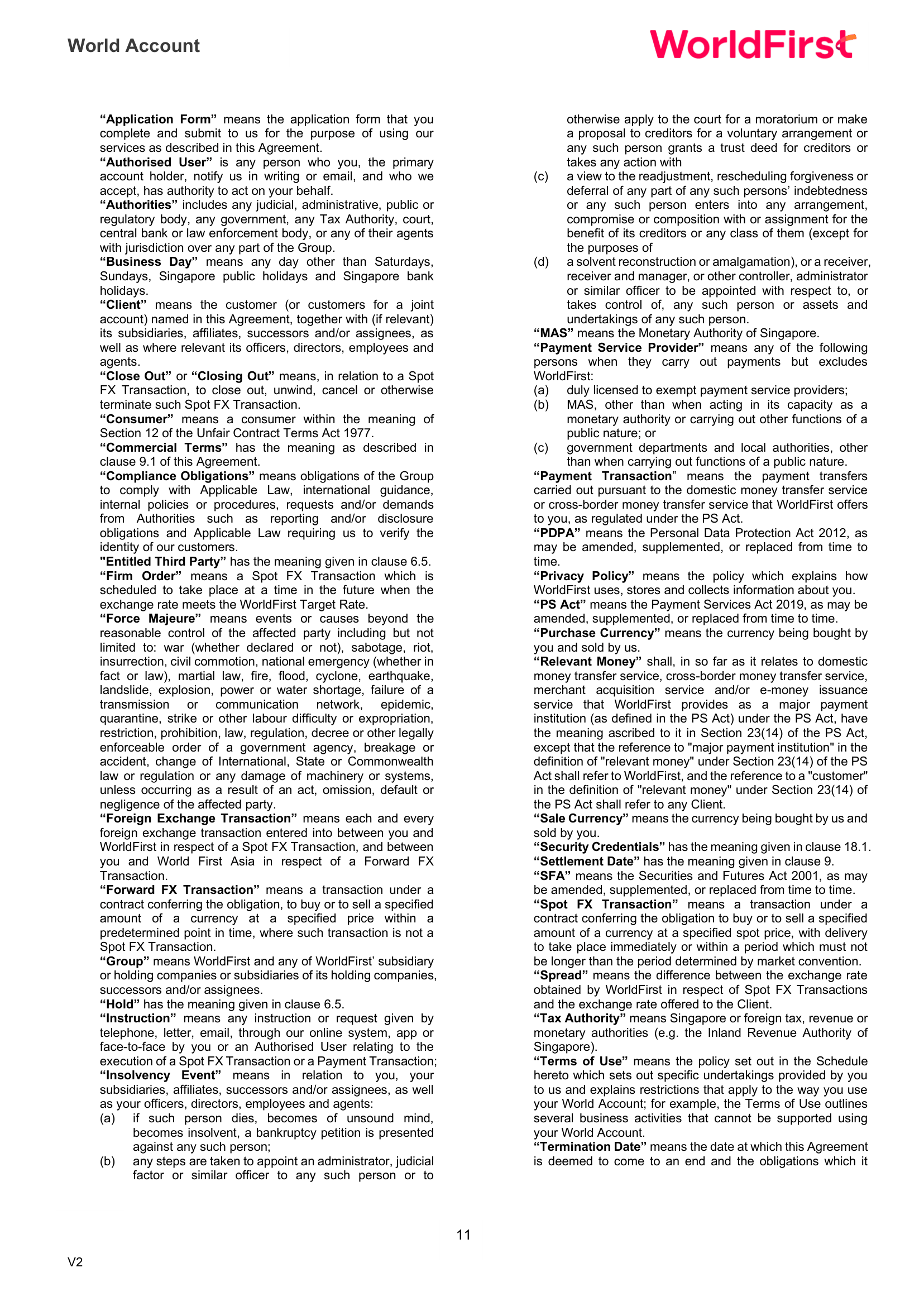 Terms and Conditions page 11