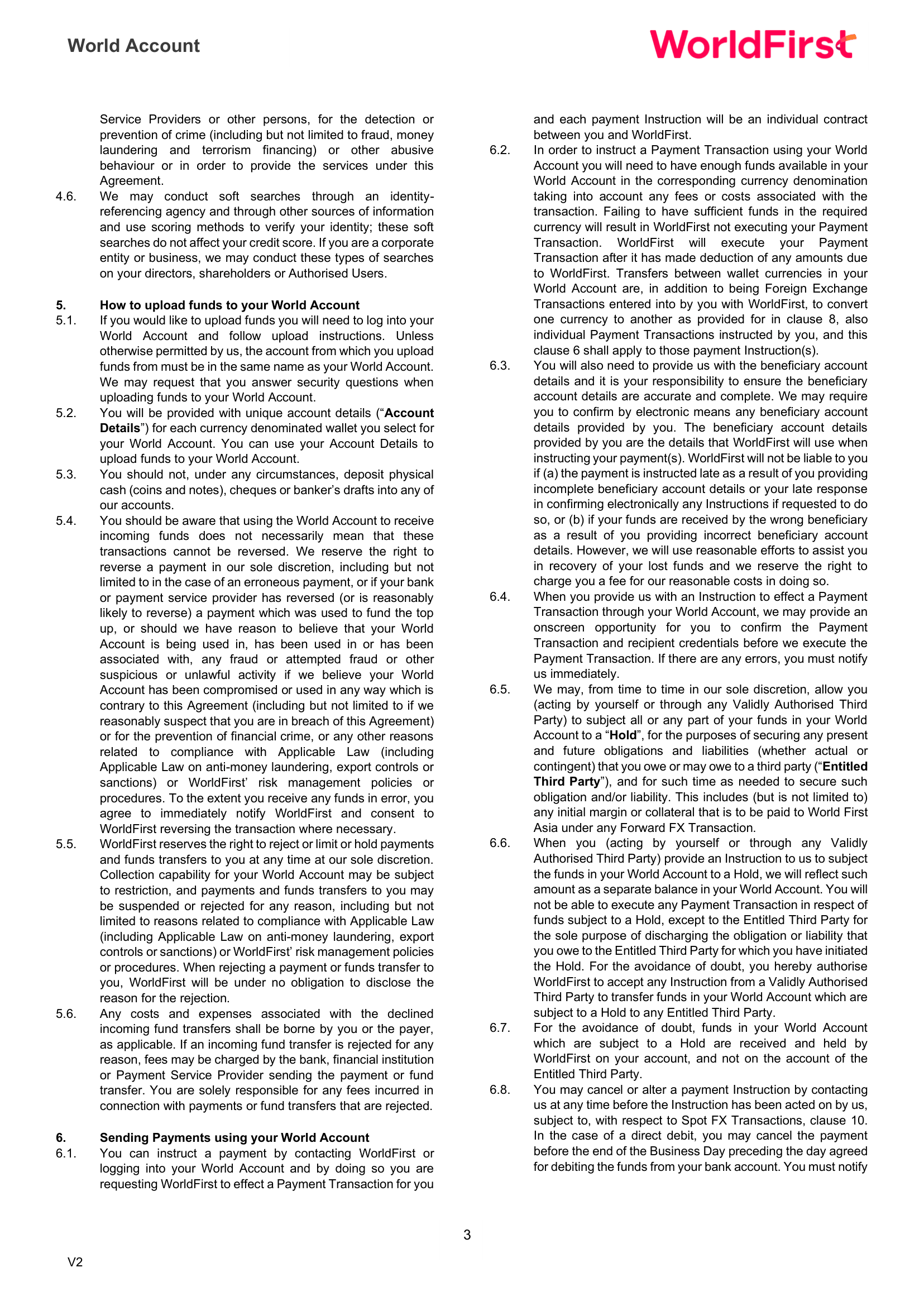 Terms and Conditions page 3