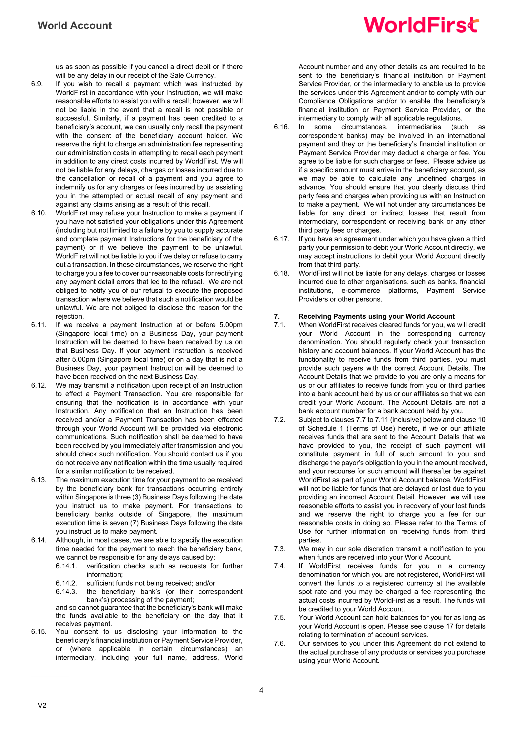 Terms and Conditions page 4